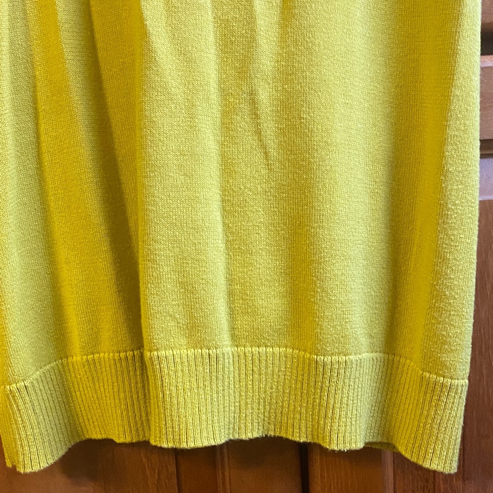 Tabitha Mustard Yellow Small V-neck Button Front Cardigan Sweater Fall - Picture 5 of 12